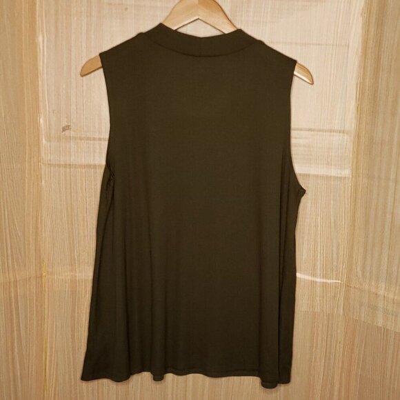 A.N.A Womens Purple Green Ribbed Sleeveless Top With Cut Outs XL - Picture 6 of 9